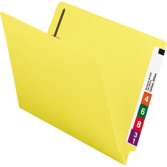 Smead End Tab Fastener Folder, Shelf-Master Reinforced Straight Cut Tab, 2 Fasteners, Letter, Yellow, 50 ct