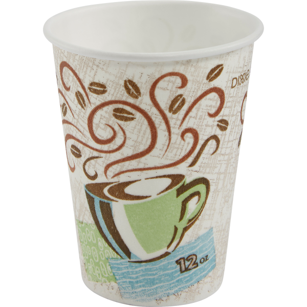 Dixie PerfecTouch Insulated Paper Hot Cups, Coffee Haze, 12 oz, 500 ct