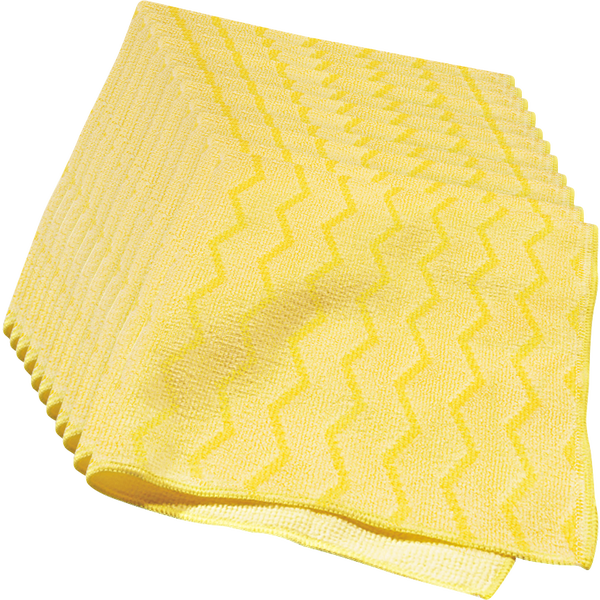 Rubbermaid Commercial HYGEN Microfiber Cloth, Yellow, 12 ct