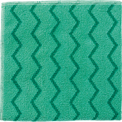 Rubbermaid Commercial HYGEN Microfiber Cloth, Green, 12 ct