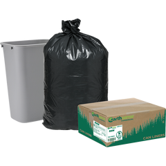 Earthsense Commercial/ReClaim Recycled Trash Bags, Black, 16 Gallon, 500 ct