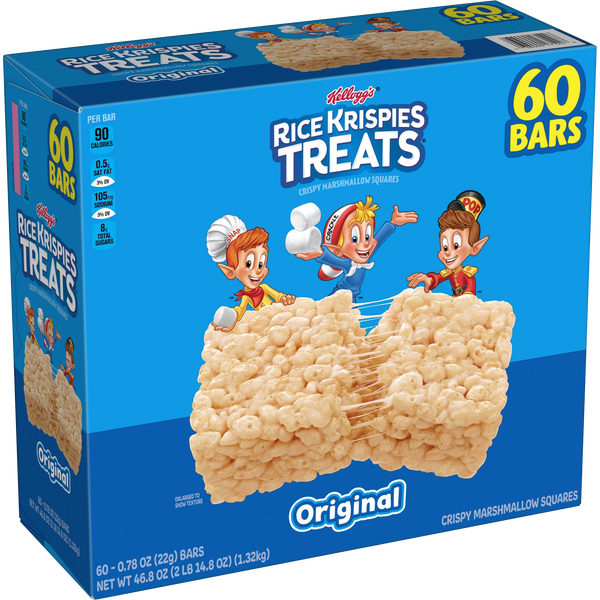 Kellogg's Rice Krispies Treats, Original, 0.78 oz, 60 ct