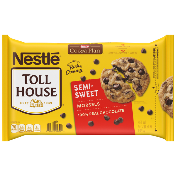 Nestle Toll House Semi-Sweet Chocolate Chip Morsels, 4 lb 8 oz