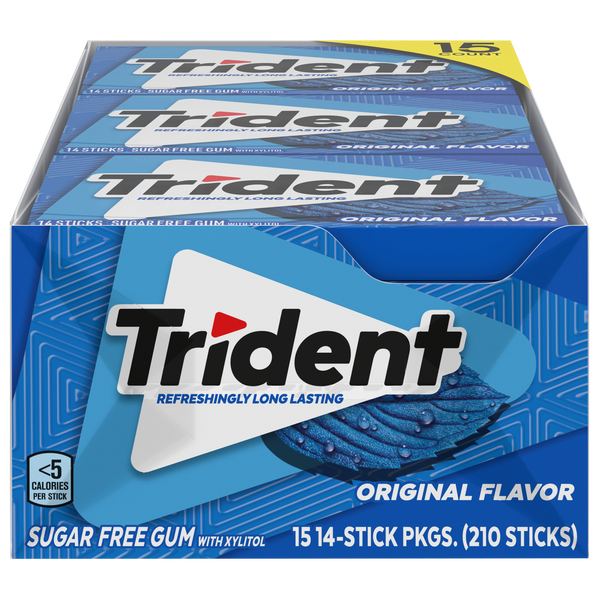 Trident Sugar Free Gum, Original, 14 Pieces, 15 ct