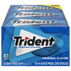 Trident Sugar Free Gum, Original, 14 Pieces, 15 ct