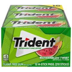 Trident Sugar Free Gum, Watermelon Twist, 14 Pieces, 15 ct