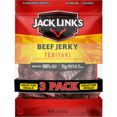 Jack Link's Beef Jerky, Teriyaki, 3.25 oz, 3 ct