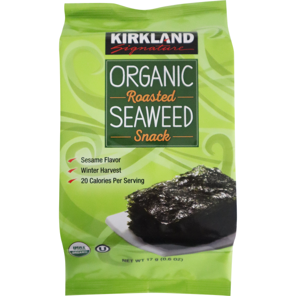 Kirkland Signature Organic Roasted Seaweed with Sesame Oil, 0.60 oz, 10 ct