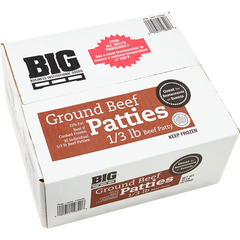 BIG Ground Beef Patties, 1/3 lb Patty, 30 ct