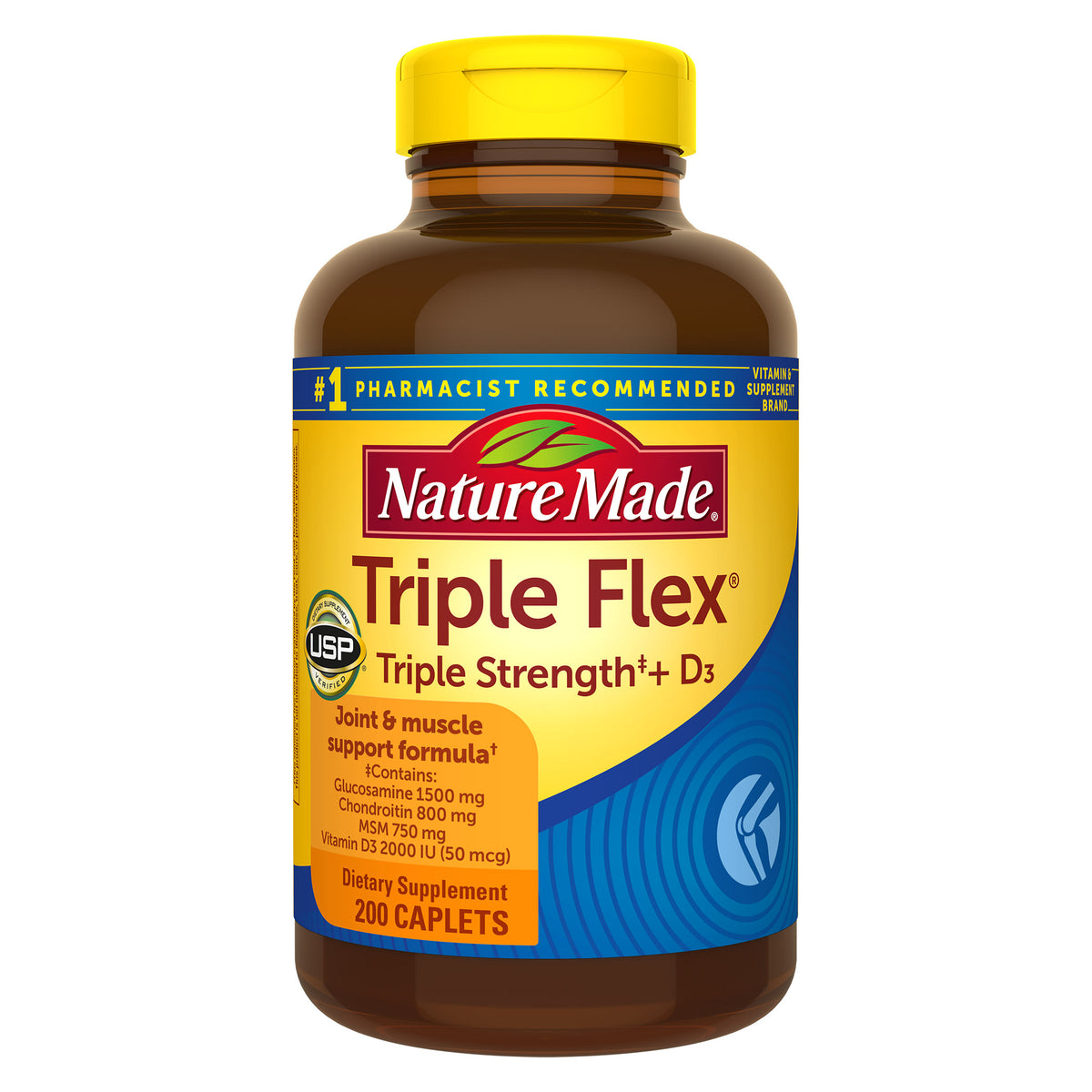 Nature Made TripleFlex Triple Strength + D3, 200 Caplets