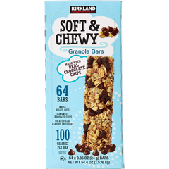 Kirkland Signature Soft & Chewy Chocolate Chip Granola Bars, 0.85 oz, 64 ct