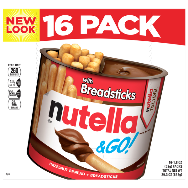 Nutella & Go Hazelnut Spread with Breadsticks, 1.8 oz, 16 ct