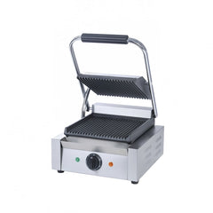 MoTak PGSG9 Single Commercial Panini Press w/ Cast Iron Grooved Plates, 120v