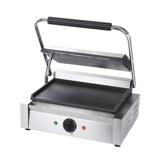 MoTak PGSS14 Single Commercial Panini Press w/ Cast Iron Smooth Plates, 120v