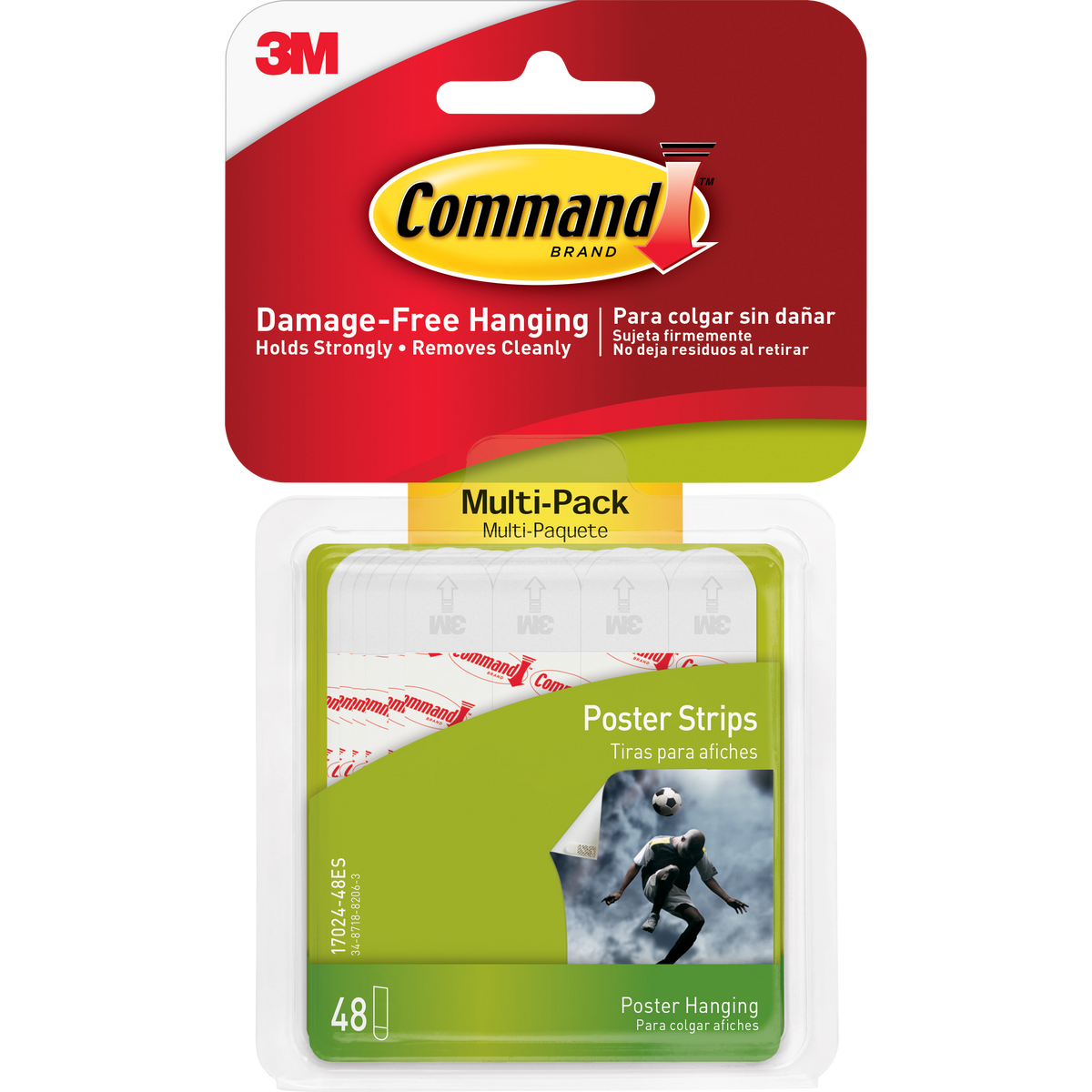 Command Poster Strips, White, 48 ct