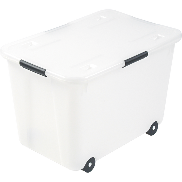 Advantus Rolling Storage Container, 15 Gallon, Clear