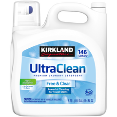 Kirkland Signature Liquid Laundry Detergent, Ultra Clean Free and Clear, HE Compatible, Unscented, 194 fl oz