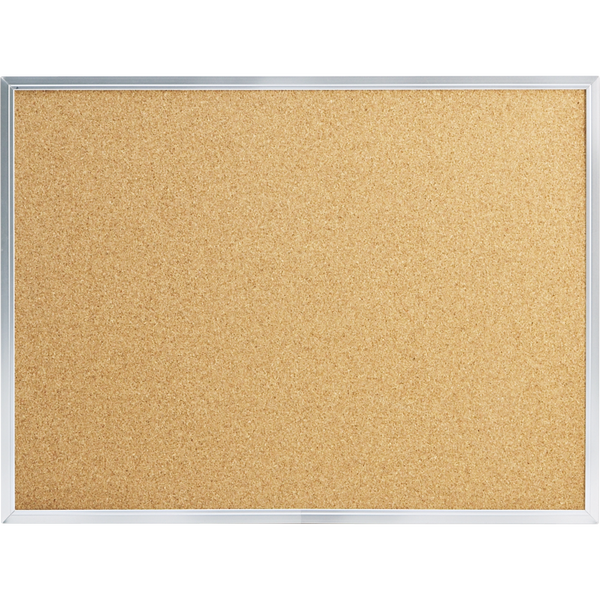 Mead Cork Bulletin Board, Aluminum Frame, 24"W x 18"L