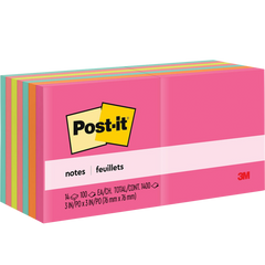 Post-it Notes, 3" x 3", Poptimistic Collection, 100 Sheets, 14 Pads