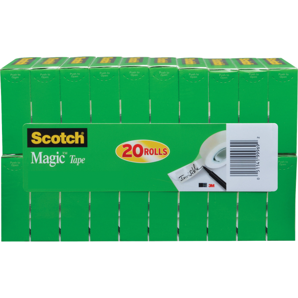 Scotch Magic Tape Refill, 3/4" x 1000", 20 ct