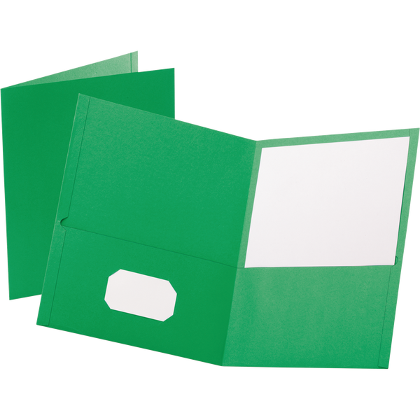 Oxford Twin Pocket Folder, Light Green, 25 ct