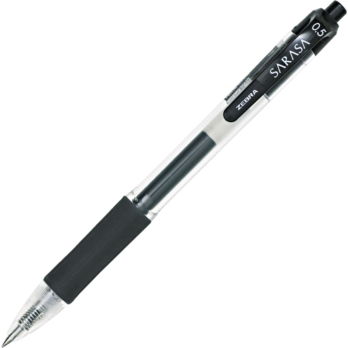 Zebra Dry X20 Retractable Gel Pen, Fine Point 0.5mm, Black Ink, 12 ct