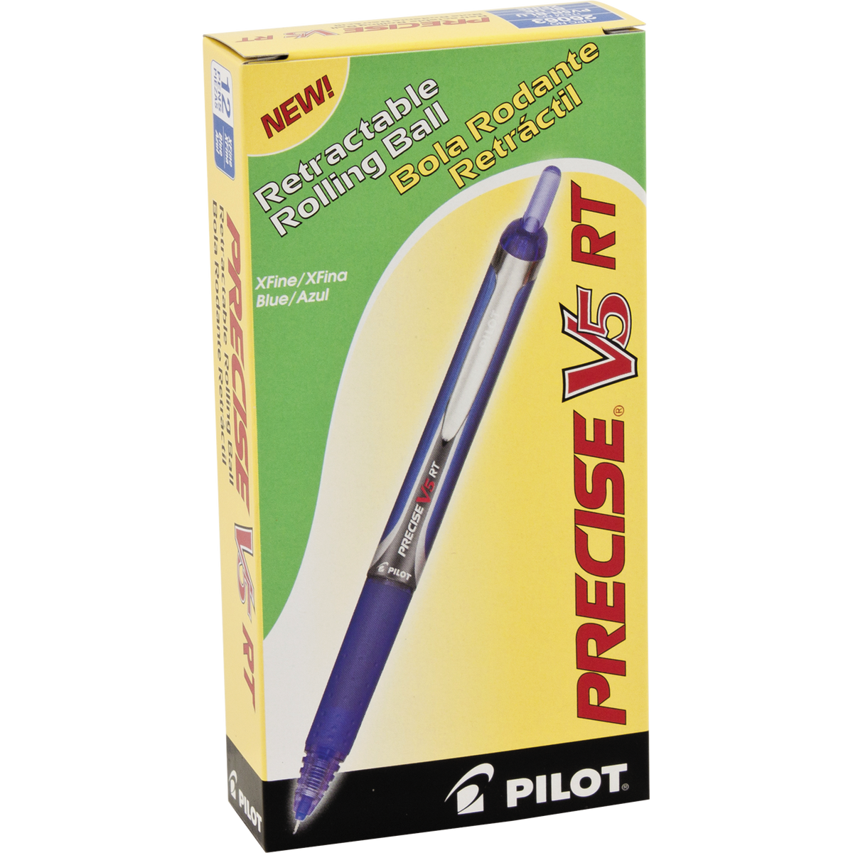 Pilot Precise V5 RT Rollerball Pen, Extra Fine Point 0.5mm, Blue Ink, 12 ct