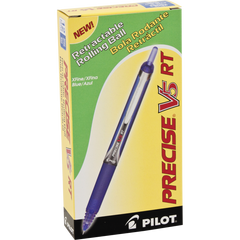 Pilot Precise V5 RT Rollerball Pen, Extra Fine Point 0.5mm, Blue Ink, 12 ct