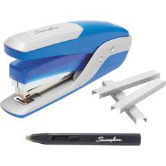 Swingline Quick Touch Stapler, Silver and Blue