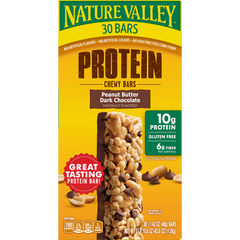 Nature Valley Protein Chewy Bars, 10g Protein, Peanut Butter Dark Chocolate, 1.42 oz, 30 ct