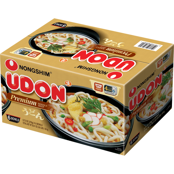 Nongshim Udon Premium Noodle Soup, 9.73 oz, 6 ct