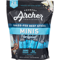 Country Archer Grass-Fed Beef Stick Minis, Original, 0.5 oz, 28 ct