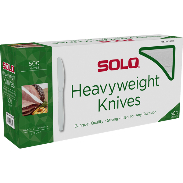 Solo Plastic Knife, Heavyweight, White, 500 ct