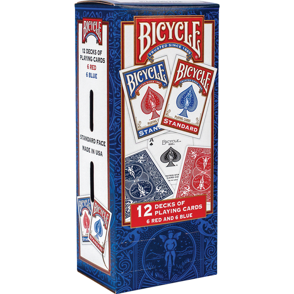 Bicycle Standard Playing Cards, Red and Blue, 12 Decks