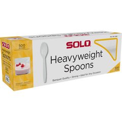 Solo Plastic Spoon, Heavyweight, White, 500 ct