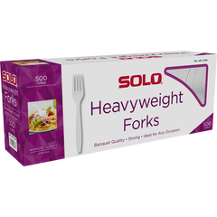 Solo Plastic Fork, Heavyweight, White, 500 ct