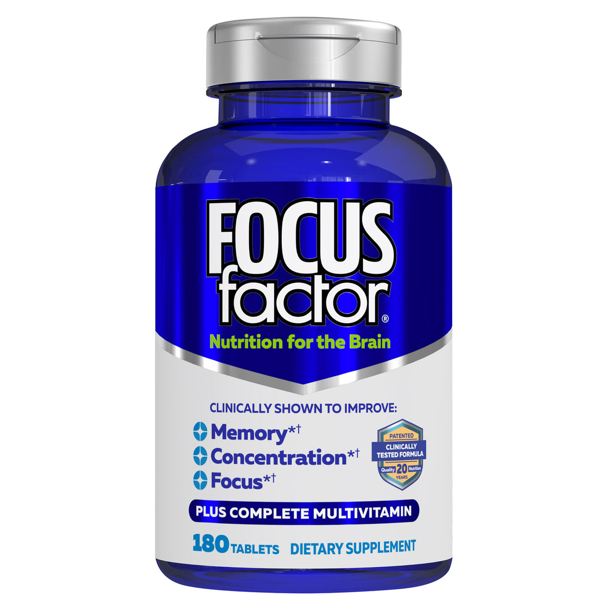 FOCUSfactor Nutrition for the Brain Dietary Supplement, 180 Tablets