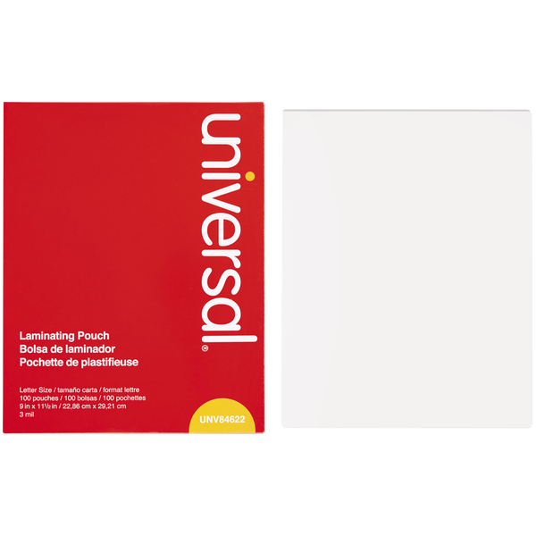 Universal Laminating Pouch, 3mm, 9"W x 11-1/2"L, 100 ct