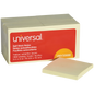 Universal Self-Stick Notes, Yellow, 3" x 3", 100 Sheets, 18 Pads