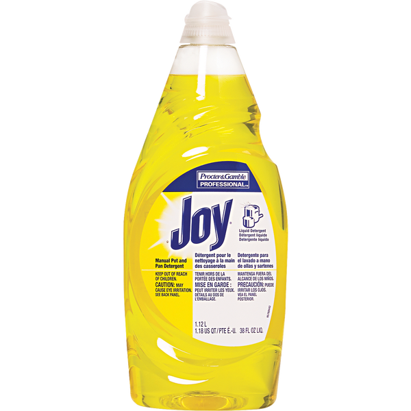 Joy Professional Manual Pot and Pan Liquid Dish Detergent, Lemon Scent, 38 fl oz, 8 ct