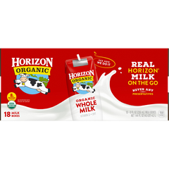 Horizon Organic Whole Milk, 8 fl oz, 18 ct