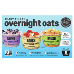 MUSH Overnight Oats, Variety Pack, 5 oz, 8 ct