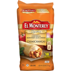 El Monterey Signature Chimichangas, Chicken & Cheese, 5 oz, 18 ct