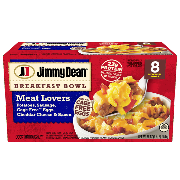 Jimmy Dean Breakfast Bowl, Meat Lovers, 7 oz, 8 ct