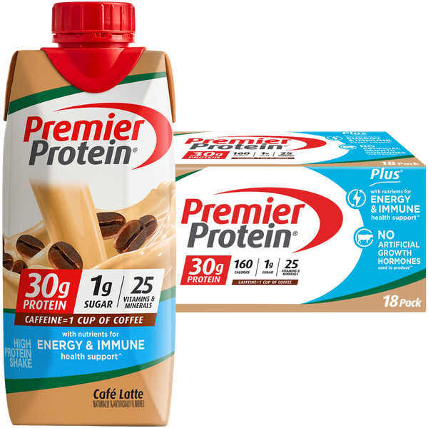 Premier Protein Shake, 30g Protein, Cafe Latte, 11 fl oz, 18 ct