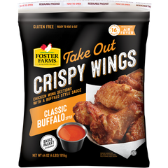 Foster Farms Take Out Crispy Chicken Wings, Classic Buffalo, 4 lbs