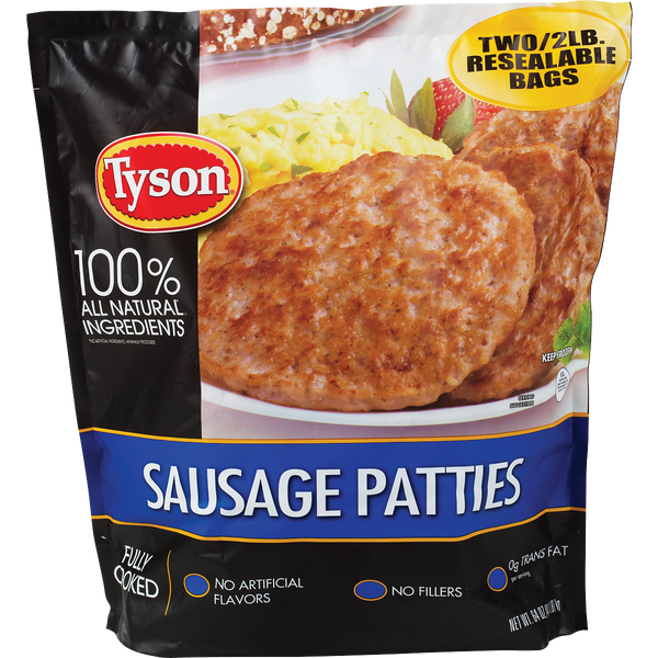 Tyson 100% All Natural Sausage Patties, 4 lbs