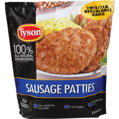 Tyson 100% All Natural Sausage Patties, 4 lbs