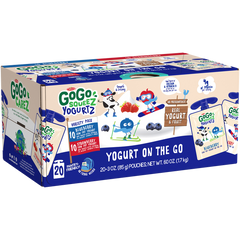 GoGo SqueeZ YogurtZ, Yogurt on the Go, Variety Pack, 3 oz, 20 ct