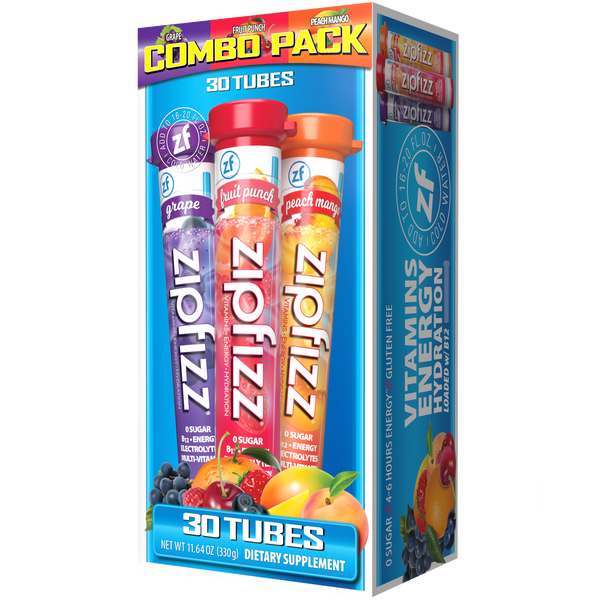 Zipfizz Vitamin Energy Hydration Drink Mix, Variety Pack, 30 ct